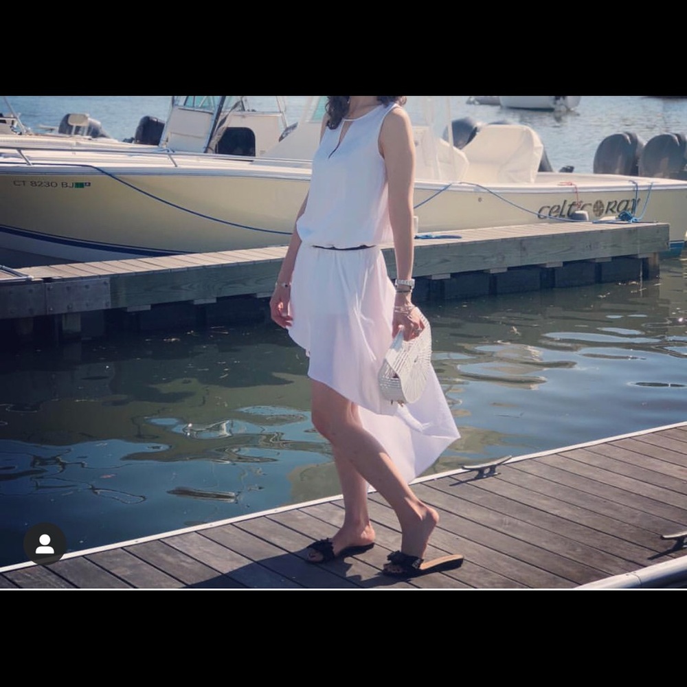 BCBG Max Azria White Asymmetric Dress